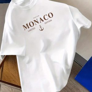 TM471 Tricou pentru bărbați 100% bumbac cu imprimeu simplu cu litere, mânecă scurtă, confortabil și respirabil pentru timp liber, măiestrie de înaltă calitate cu trei ace și cusătură grea