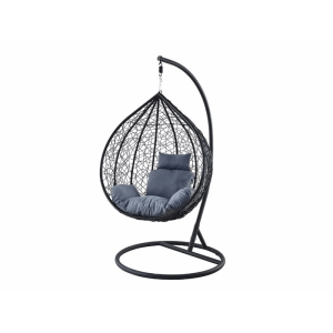 Fotoliu de gradina suspendat Havana, perne moi, structura metalica, tesatura solida, sustine pana la 150 kg, gri