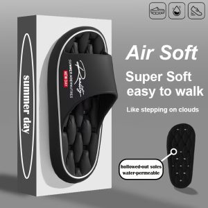 Papuci bărbați din EVA, moi și confortabili ca un nor, cu tălpi antiderapante EVA și găuri de drenaj, model cu imprimeu literar, potriviți pentru acasă, baie și agrement în aer liber, papuci stilati și versatili, papuci unisex pentru bărbați și femei, papuci de cuplu